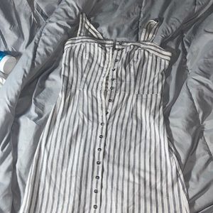 white and blue mini dress